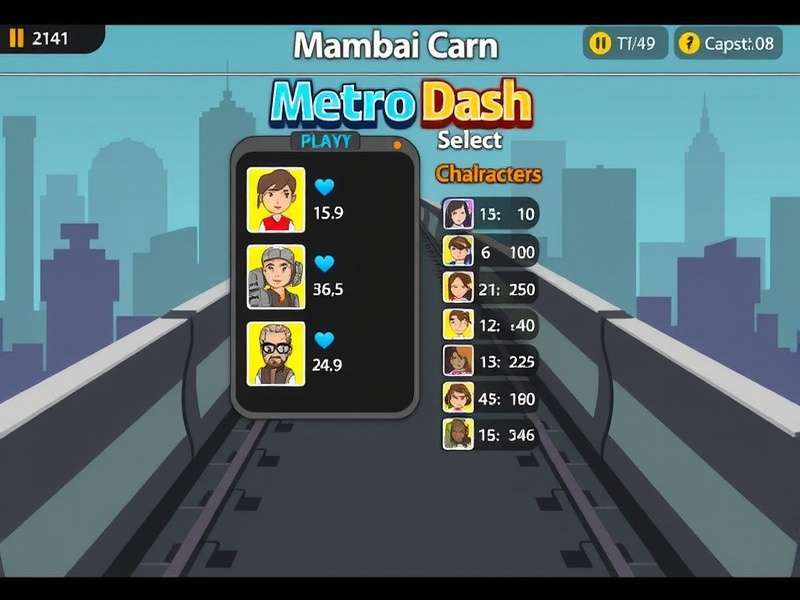 Mumbai Metro Dash character selection screen
